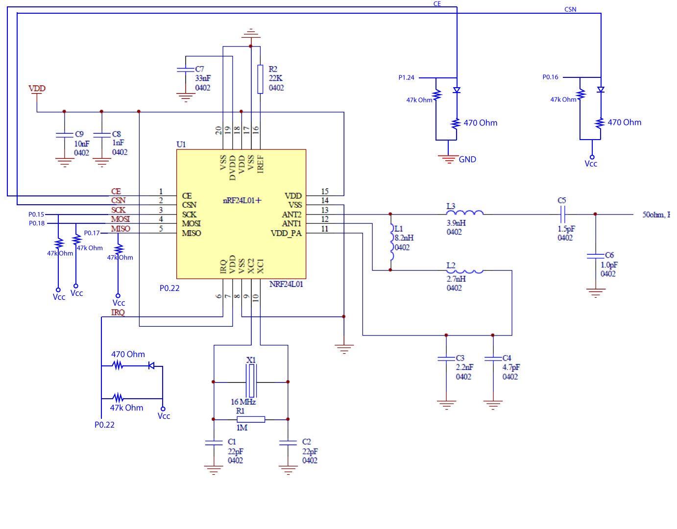 Fig 4. Hardware Schematic of nRF24L01